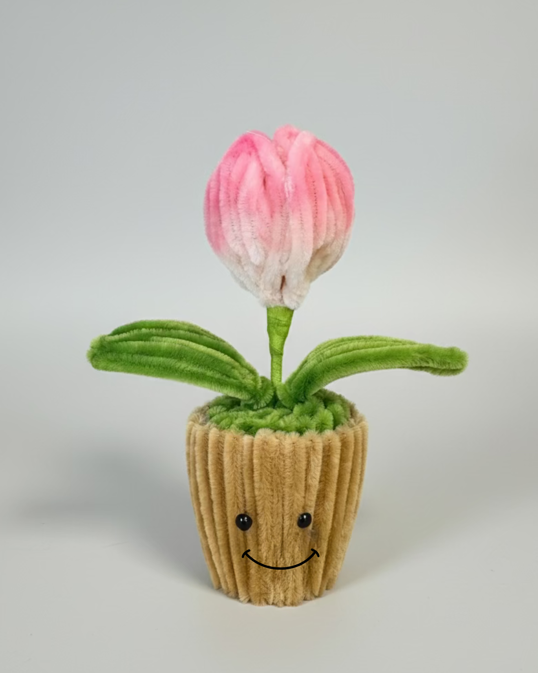 Kawaii bloem van chenilledraad bij Narumi Studio